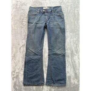 Vintage Levis 504 Slouch Bootcut Jeans Women W32 Blue Western Biker Boho Whisker